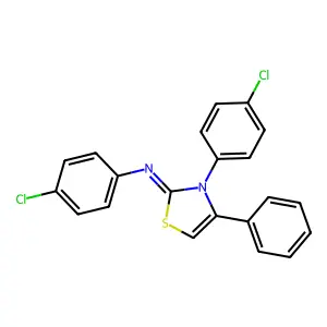 N,3-bis(4-chlorophenyl)-4-phenyl-1,3-thiazol-2-imine structure