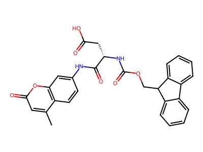 Fmoc-L-Aspartic acid alpha-7-amido-4-methylcoumarin structure