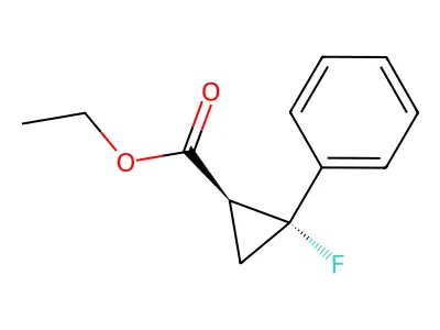 ethyl (1S,2R)-2-fluoro-2-phenylcyclopropane-1-carboxylate structure