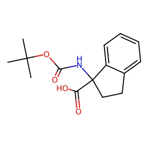 (R)-1-((tert-butoxycarbonyl)amino)-2,3-dihydro-1H-indene-1-carboxylic acid structure