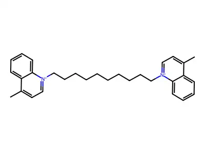 4-Methyl-1-[10-(4-methylquinolin-1-ium-1-yl)decyl]quinolin-1-ium structure
