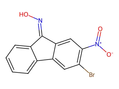 N-(3-bromo-2-nitrofluoren-9-ylidene)hydroxylamine structure