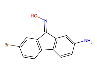 N-(2-amino-7-bromofluoren-9-ylidene)hydroxylamine structure