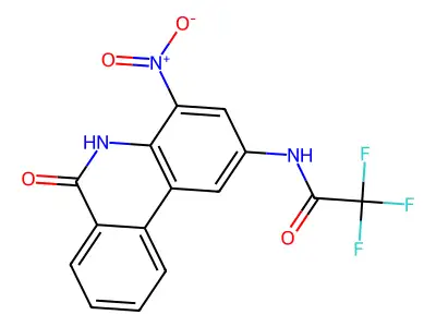 2,2,2-trifluoro-N-(4-nitro-6-oxo-5H-phenanthridin-2-yl)acetamide structure