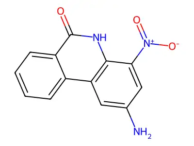 2-amino-4-nitro-5H-phenanthridin-6-one structure