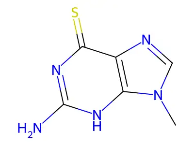 2-amino-9-methyl-3,9-dihydro-6H-purine-6-thione structure