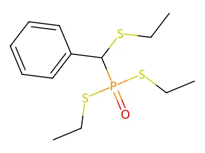 Phosphonodithioic acid, [(ethylthio)phenylmethyl]-, S,S-diethyl ester structure