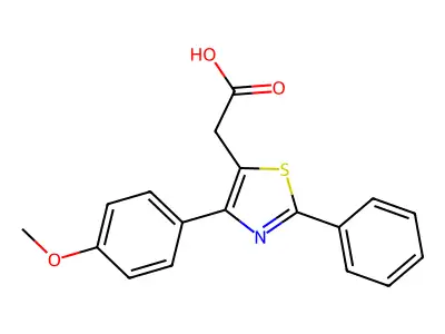2-(4-(4-Methoxyphenyl)-2-phenylthiazol-5-yl)acetic acid structure