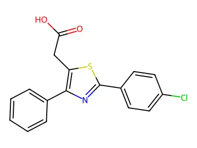 2-[2-(4-Chlorophenyl)-4-phenyl-1,3-thiazol-5-yl]acetic acid structure