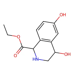 1-Isoquinolinecarboxylic acid, 1,2,3,4-tetrahydro-4,6-dihydroxy-, ethyl ester structure