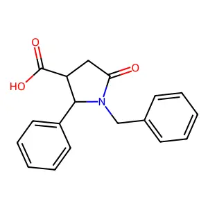 (2S,3S)-1-benzyl-5-oxo-2-phenylpyrrolidine-3-carboxylic acid structure