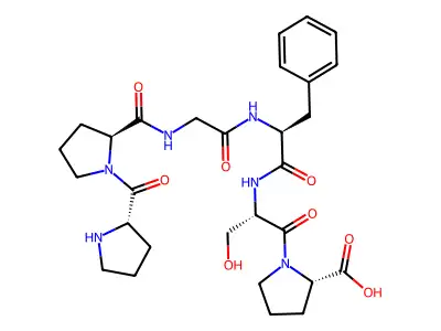 H-DL-Pro-DL-Pro-Gly-DL-Phe-DL-Ser-DL-Pro-OH structure