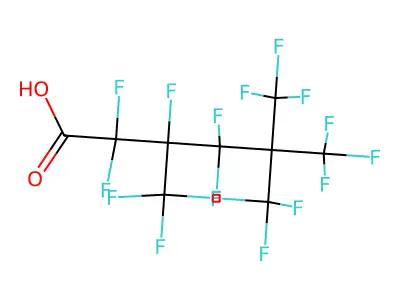 (Perfluoro)-3,5,5-tris(trifluoromethyl)hexanoic acid structure