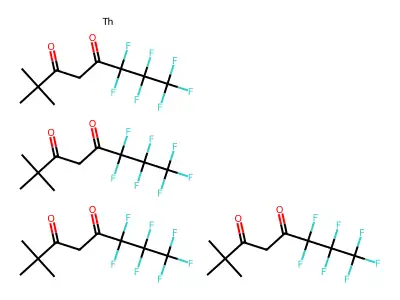 Thorium 1,1,2,2,3,3-fluoro-7,7-dimethyloctanedione structure