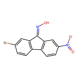 (NZ)-N-(2-bromo-7-nitrofluoren-9-ylidene)hydroxylamine structure