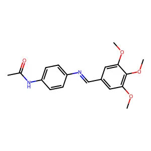 N-{4-[(3,4,5-trimethoxybenzylidene)amino]phenyl}acetamide structure