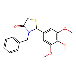 3-Benzyl-2-(3,4,5-trimethoxyphenyl)-1,3-thiazolidin-4-one structure
