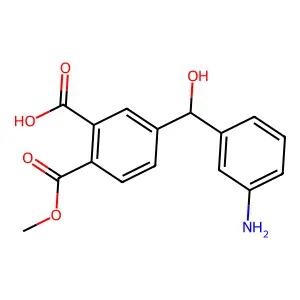 1,2-Benzenedicarboxylic acid, 4-[(3-aminophenyl)hydroxymethyl]-, 1-methyl ester structure
