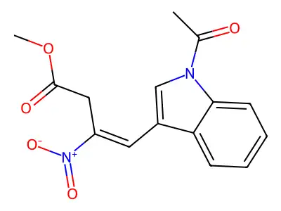 3-Butenoicacid, 4-(1-acetyl-1H-indol-3-YL)-3-nitro-, methyl ester structure