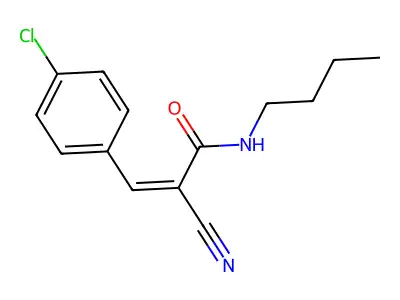N-butyl-3-(4-chlorophenyl)-2-cyanoprop-2-enamide structure