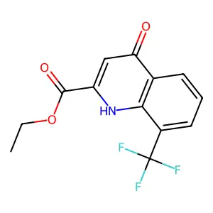 3-Quinolinecarboxylic acid, 4-hydroxy-8-(trifluoromethyl)-, ethyl ester structure