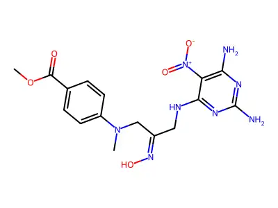 methyl 4-[[(2Z)-3-[(2,6-diamino-5-nitropyrimidin-4-yl)amino] structure