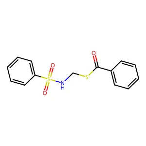 S-(benzenesulfonamidomethyl) benzenecarbothioate structure