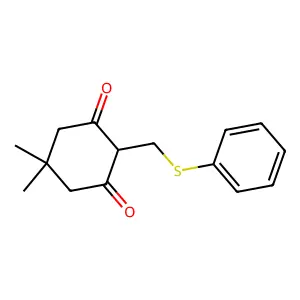 5,5-Dimethyl-2-(phenylsulfanylmethyl)cyclohexane-1,3-dione structure