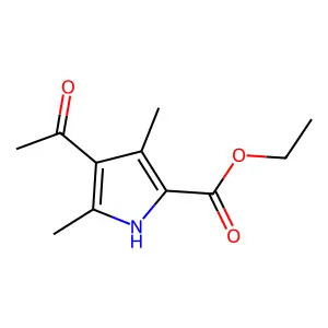 Ethyl-4-acetyl-3,5-dimethylpyrrole-2-carboxylate structure
