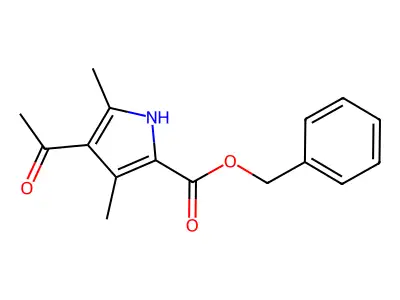 Benzyl 4-acetyl-3,5-dimethyl-2-pyrrolecarboxylate structure