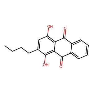 2-Butyl-1,4-dihydroxyanthracene-9,10-dione structure