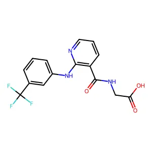 N-((2-((3-(Trifluoromethyl)phenyl)amino)pyridin-3-yl)carbonyl)glycine structure