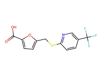 2-(5-Carboxyfurfurylthio)-5-(trifluoromethyl)pyridine structure