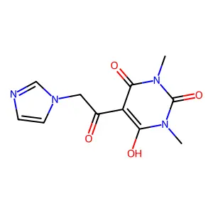 6-hydroxy-5-[2-(1H-imidazol-1-yl)acetyl]-1,3-dimethyl-2,4(1H,3H)-pyrimidinedione structure