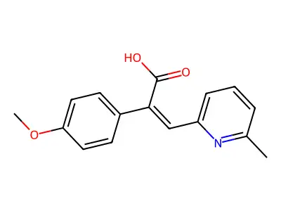 2-(4-Methoxyphenyl)-3-(6-methyl-2-pyridinyl)prop-2-enoic acid structure