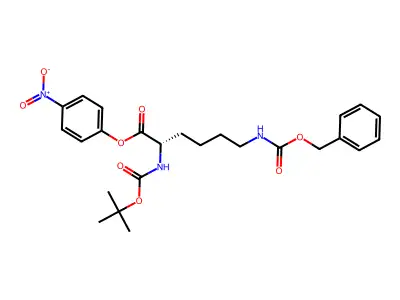 Nalpha-tert-butoxycarbonyl-nepsilon-carbobenzyloxy-L-lysine 4-nitrophenyl ester structure