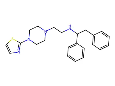 Piperazine, 1-(2-(1,2-diphenylethylamino)ethyl)-4-(2-thiazolyl)- structure