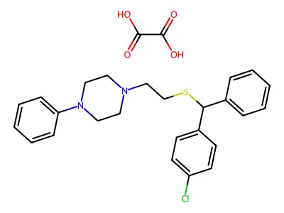 Piperazine, 1-(2-(alpha-(p-chlorophenyl)benzylthio)ethyl)-4-phenyl-, oxalate structure