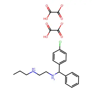 Ethylenediamine, N-(alpha-(p-chlorophenyl)benzyl)-N'-propyl-, dioxalate structure