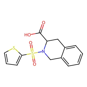 (3R)-2-(thiophene-2-sulfonyl)-1,2,3,4-tetrahydroisoquinoline-3-carboxylic acid structure