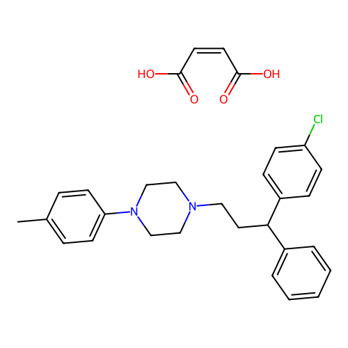 Piperazine, 1-(3-(p-chlorophenyl)-3-phenylpropyl)-4-(p-tolyl)-, maleate structure