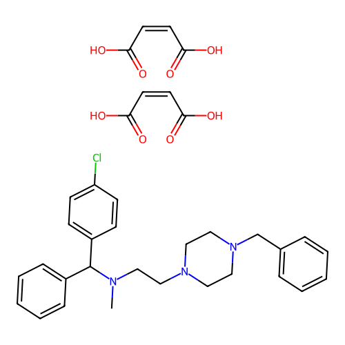 1-Benzyl-4-(2-(N-(alpha-(p-chlorophenyl)benzyl)-N-methylamino)ethyl)piperazine dimaleate structure