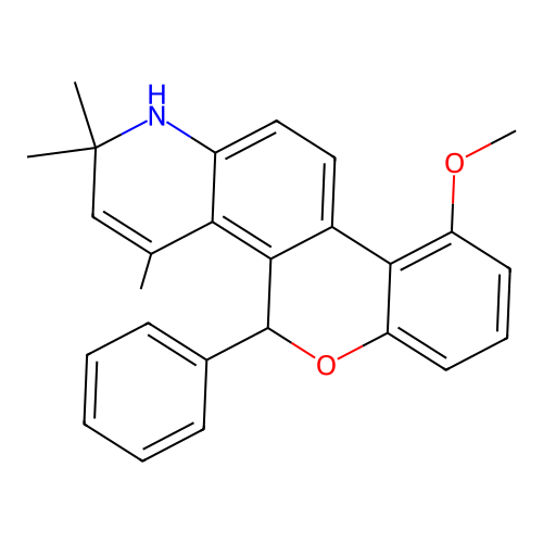 10-Methoxy-2,2,4-trimethyl-5-phenyl-2,5-dihydro-1H-6-oxa-1-aza-chrysene structure