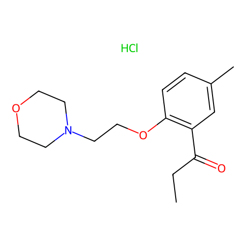 Propiophenone, 5'-methyl-2'-(2-morpholinoethoxy)-, hydrochloride structure