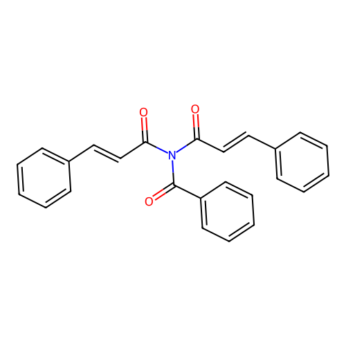 N,N-bis[(E)-3-phenylprop-2-enoyl]benzamide structure