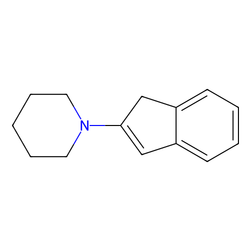 1-(1H-inden-2-yl)piperidine structure