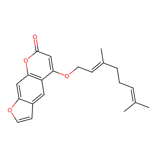 (E)-5-((3,7-Dimethyl-2,6-octadienyl)oxy)-7H-furo(3,2-g)benzopyran-7-one structure