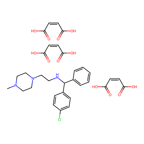 Piperazine, 1-(2-(alpha-(p-chlorophenyl)benzylamino)ethyl)-4-methyl-, trimaleate structure