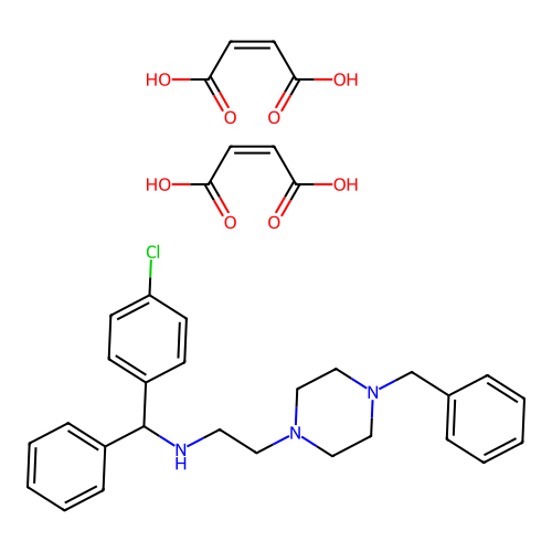 Piperazine, 1-benzyl-4-(2-(alpha-(p-chlorophenyl)benzylamino)ethyl)-, dimaleate structure