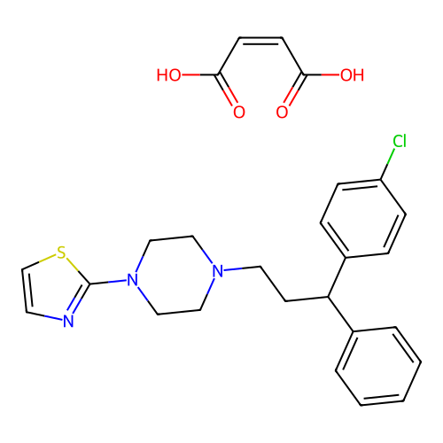 Piperazine, 1-(3-(p-chlorophenyl)-3-phenylpropyl)-4-(2-thiazolyl)-, maleate structure